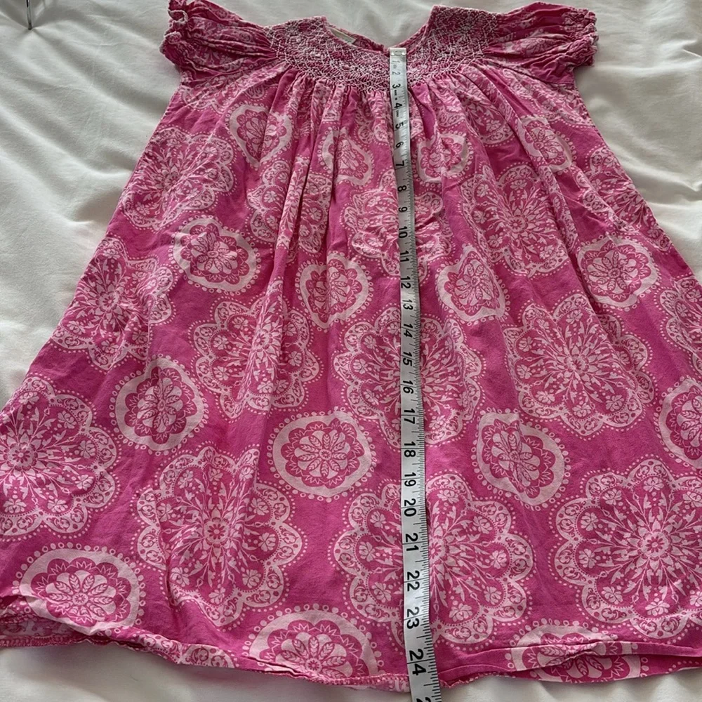 Marmellata Smocked Bohemian Print Pink Dress 4T - Picture 14 of 14